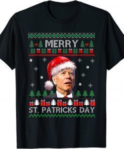 Anti Biden Merry St. Patricks Day Ugly Christmas T-Shirt