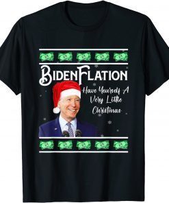 Anti Joe Biden Santa Hat BidenFlation Ugly Christmas T-Shirt