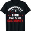 Anti President Joe Bidens Owes Republican Gas Money Unisex Shirt