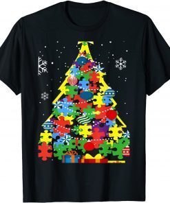 Autism Merry Christmas Autism Awareness Puzzel Xmas Pajama Unisex Shirt