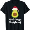 Avocado Christmas Avo Merry Plaid Santa Hat Vegan KETO Cute Classic Shirt