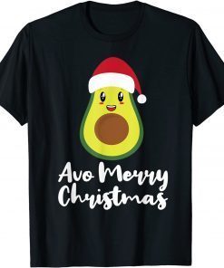 Avocado Christmas Avo Merry Plaid Santa Hat Vegan KETO Cute Classic Shirt