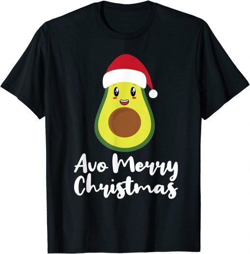 Avocado Christmas Avo Merry Plaid Santa Hat Vegan KETO Cute Classic Shirt