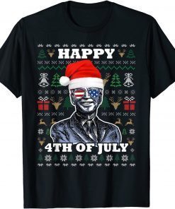 Biden American Sunglasses Xmas Sweater Happy 4th Of July T-Shirt