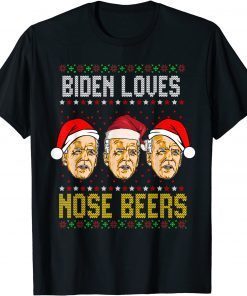 Biden Loves Nose Beers, Ugly Christmas Sweater Gift Shirt