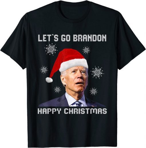 Biden Santa Happy Christmas Lets Go Branson Brandon X-mas T-Shirt