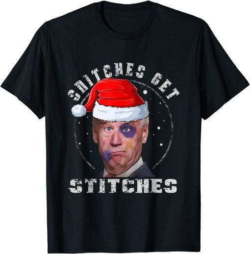 Biden Santa Snitches Get Stitches Christmas Costume Official Shirt