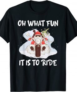 Biker Santa Motorcycle Fan Merry Christmas Xmas Holidays Gift Shirt