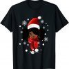 Black African American Santa Apparel Christmas Melanin Women T-Shirt
