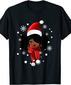 Black African American Santa Apparel Christmas Melanin Women T-Shirt