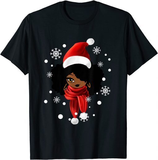 Black African American Santa Apparel Christmas Melanin Women T-Shirt