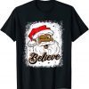 Black Believe Santa Claus African American Santa Bleached T-Shirt