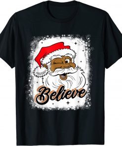 Black Believe Santa Claus African American Santa Bleached T-Shirt