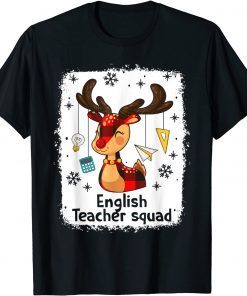 Bleached English Teacher Squad Reindeer Christmas Gift Shirt