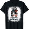 Bleached Lets Go Darwin Messy Bun American Flag Classic T-Shirt
