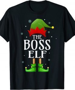 Boss Elf Xmas Matching Family Group Christmas Grandpa Pajama 2022 Shirt