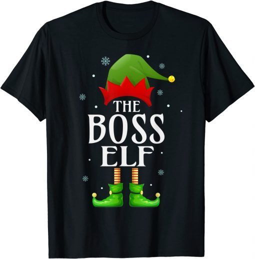 Boss Elf Xmas Matching Family Group Christmas Grandpa Pajama 2022 Shirt