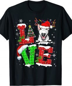 Bull Terrier Dog Tree Christmas Lights Xmas Pajama Classic Shirt