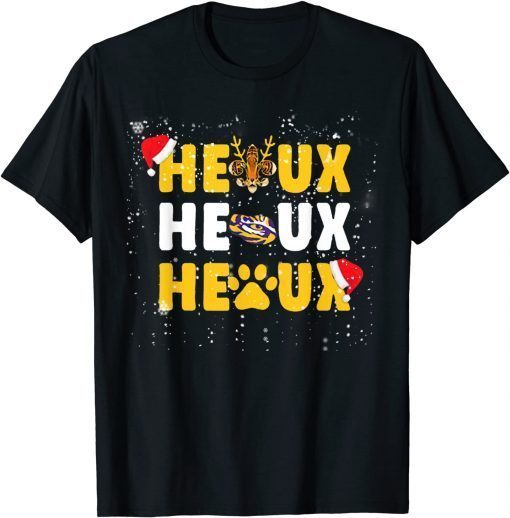 Cajun Santa Tigers Heaux Heaux Heaux Christmas X-mas Gift Shirt