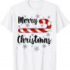 Candy Cane Merry Christmas Red and White Candy Snowflakes Limited Shirt