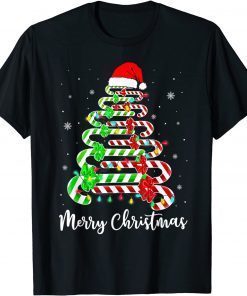 Candy Cane Santa Hat Xmas Tree Merry Christmas Y'all Unisex Shirt