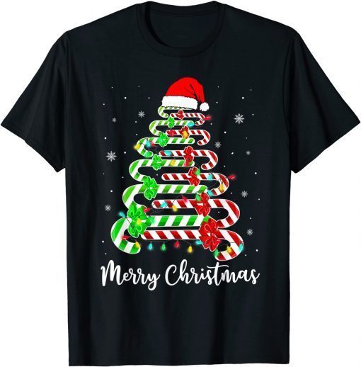 Candy Cane Santa Hat Xmas Tree Merry Christmas Y'all Unisex Shirt