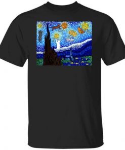 Cat Tshirt, Starry Night Cat, Van Gogh Cat Unisex Shirt