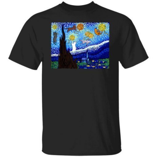 Cat Tshirt, Starry Night Cat, Van Gogh Cat Unisex Shirt