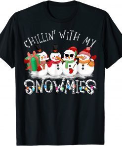 Chillin With My Snowmies Snowman Ugly Christmas Pajama Unisex Shirt