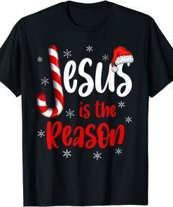 Christian Jesus Is The Reason Candy Cane Religious Christmas Gift Shirt