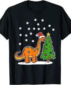 Christmas Brachiosaurus Dinosaur eating a Christmas Tree Limited Shirt