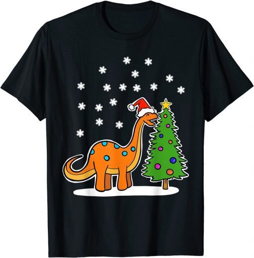 Christmas Brachiosaurus Dinosaur eating a Christmas Tree Limited Shirt