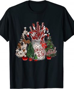 Christmas Candy Cane Stocking Stuffer Snow Pajamas Unisex Shirt