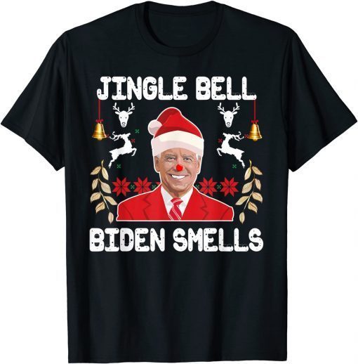 Christmas Clown Santa Jingle Bell Biden Smells T-Shirt