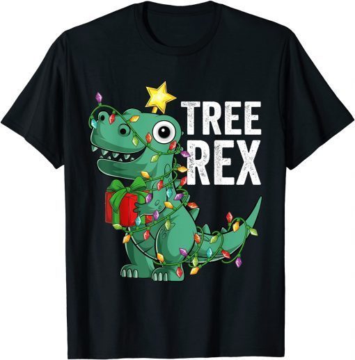 Christmas Dinosaur Tree Rex Pajamas Toddler Xmas Gift Shirt