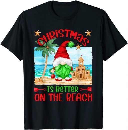 Christmas Gnome For Xmas Vacation On The Beach Classic T-Shirt