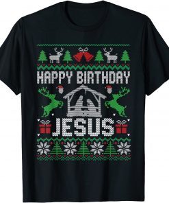 Christmas Happy Birthday Jesus Holiday Ugly Sweater Unisex T-Shirt