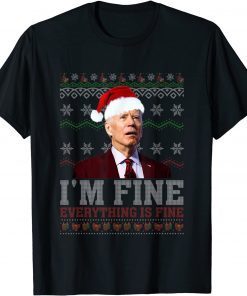 Christmas Lights I'm Fine Everything Santa Joe Biden Gift Shirt