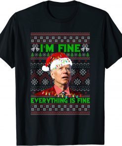 Christmas Lights I'm Fine Everything Santa Joe Biden Ugly Christmas Official Shirt