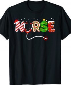 Christmas Nurse Santa Elf RN NICU ER Nursing Squad T-Shirt