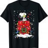 Christmas with Santa dog and bird Unisex Shirt