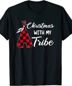 Christmas with my Tribe Family Pajamas Buffalo Plaid Classic Shirt