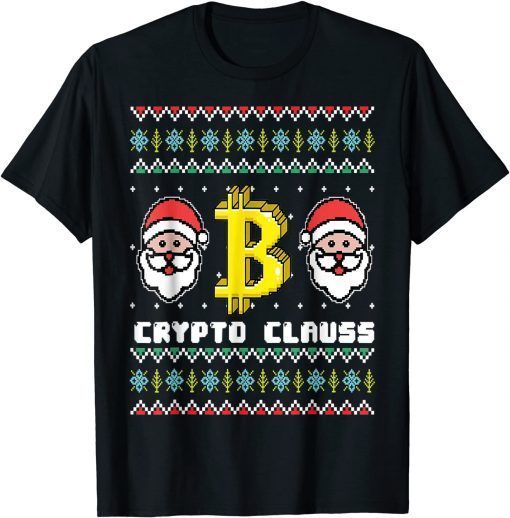 Crypto Santa Claus Bitcoin Ho Ho Hodl Ugly Sweater Outfit Unisex Shirt