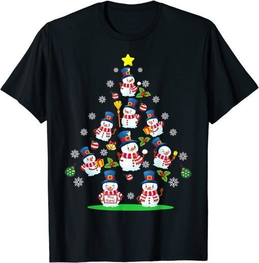 Cute Snowman Christmas Tree Chrismas Limited Shirt