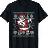 Dabbing Schnauzer Ugly Christmas Sweater Graphic T-Shirt