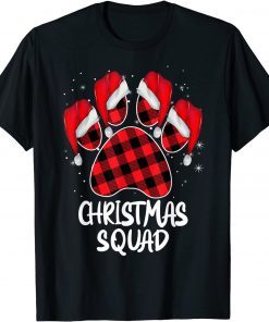 Dog Paws Christmas Squad Red Plaid Xmas Family Matching Classic Shirt