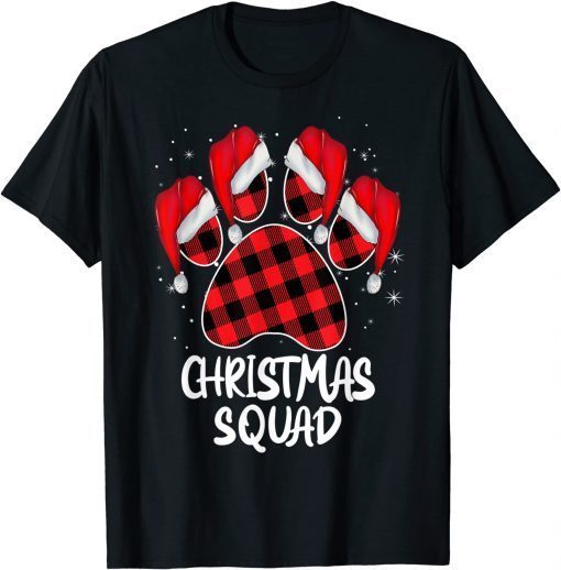 Dog Paws Christmas Squad Red Plaid Xmas Family Matching Classic Shirt