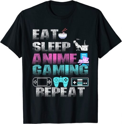 Eat Sleep Anime Game Repeat Anime Manga Limited Shirt