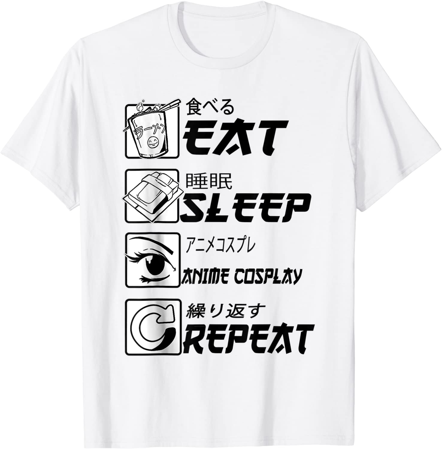 Eat Sleep Anime Repeat, Animegao Kigurumi Anime Girl Cosplay Gift Shirt -  ShirtsOwl Office