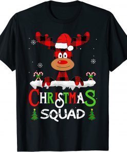 Family Christmas Squad Reindeer Plaid Pajama Team 2022 Classic Shirt